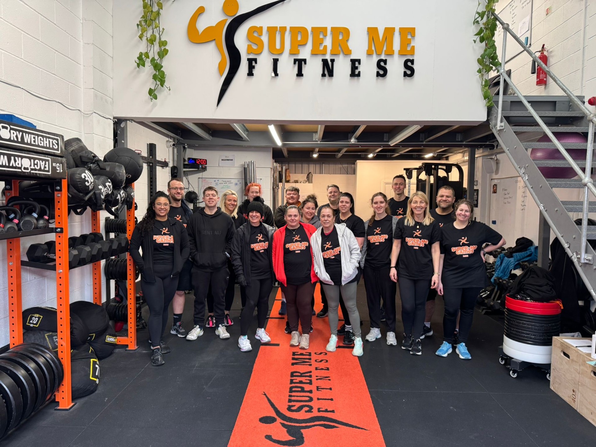 Super-Me Fitness members and coaches gathered for the Super-Me Games